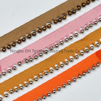 100% High Quality Webbing with Beads Fancy Tape for Curtain From China Factory